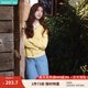 茵曼（INMAN）章若楠同款復(fù)古老錢風女裝開衫毛衣2025春夏季新品通勤感針織衫 淺黃色 S
