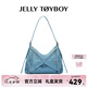 JellyToyboy【七夕情人節(jié)禮物】包包女包JTB重構(gòu)hobo包新款斜挎包百搭托特包 牛仔藍