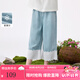 茵曼（INMAN）【萊賽爾】茵曼女童涼感牛仔七分褲2025夏季兒童中大童寬松休閑褲 淺牛仔藍(lán) 150