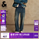 杰克·瓊斯（JACK&JONES）男裝25年冬季加絨牛仔褲男903直筒石墨烯保暖科技休閑牛仔褲子 A13深牛仔藍 常規 32 175 W32/L32