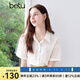 百圖betu女裝2025夏季新款襯衫定制肌理印花料通勤短袖上衣女2504T39 米白 M