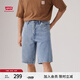 Levi's李維斯工裝25春夏新款巴恩風(fēng)男士568休閑寬松直筒牛仔短褲 淺藍色 34