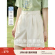 茵曼（INMAN）冰氧吧涼感百慕大休閑褲女2025年夏新款高腰顯瘦寬松A字短褲 淺杏色 26