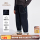 英氏（YEEHOO）男童牛仔褲兒童褲子中大童裝長(cháng)褲寬松時(shí)尚百搭秋 深藍  150 