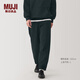 無(wú)印良品（MUJI）男式 毛圈棉 褲子 休閑褲 長(cháng)褲秋季 衛褲 運動(dòng)褲 AB1NRA4A 黑色 M (170/80A)