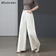 Olrain歐芮兒新款女裝春季清冷感氣質(zhì)牛仔褲高腰垂墜直筒闊腿褲 白色 M