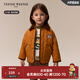 Teenie Weenie Kids小熊童裝24秋冬款男女寶寶短款菱格撞色棉服外套 橙色 100 cm