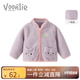 凡獵女童外套冬裝2025新款洋氣兒童衣服寶寶一體絨保暖上衣秋冬季 M5814紫色 80