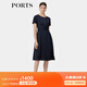 PORTS寶姿春季新品女裝褶裥設(shè)計(jì)感真絲連衣裙ALP8D066QWT015 丈青 M (6)