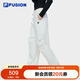 FILA FUSION斐樂潮牌梭織長褲女2025春夏季時(shí)尚寬松直筒休閑褲