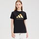 阿迪達斯 （adidas）2025新款短袖兒童T恤夏季戶(hù)外運動(dòng)休閑百搭短袖 黑+金  152