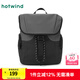 熱風(fēng)（Hotwind）男士背包2025年春季新款休閑翻蓋雙肩包大容量商務(wù)通勤電腦包 72黑灰 F