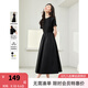 梵希蔓簡(jiǎn)約通勤黑色短袖連衣裙女2025年夏季新款收腰顯瘦小黑裙子 M6986 黑色 M