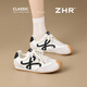 ZHR德訓(xùn)鞋女美式復(fù)古運動休閑鞋女低幫軟底拼接女鞋 QT32米色37