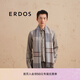 ERDOS 粗紡羊絨單層水紋格紋時(shí)尚保暖男士圍巾 云母灰 165cmX30cm
