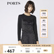 PORTS寶姿 新品女裝優(yōu)雅圓領(lǐng)提花魚(yú)尾下擺連衣裙SA9D004GFB012 黑色 M (6)
