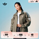 adidas情侶款復古風(fēng)梭織立領(lǐng)夾克外套男女阿迪達斯官方三葉草 巖層橄欖綠 2XL