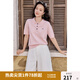 獨(dú)束大碼女裝Polo領(lǐng)氣質(zhì)通勤針織衫2025夏季新款清新減齡顯瘦上衣 櫻花粉 XL （尺碼：3）