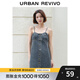 UR夏季新款女裝復古時髦辣妹風紐扣牛仔連衣裙UWL840126 藍色 M