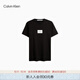 Calvin Klein Jeans夏季男士休閑簡(jiǎn)約ck撞色鏤空字母舒適圓領(lǐng)短袖T恤J323926 BEH-太空黑 XL