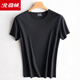 北極絨德絨短袖恤t無(wú)痕保暖內衣男士磨毛上衣加絨加厚半袖內穿秋衣冬季 圓 領(lǐng)黑色 XL 115-135斤穿