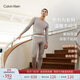 Calvin Klein內衣【CK熱引力保暖內衣】秋冬男ck排汗透氣發(fā)熱打底秋衣秋褲套裝 男士套裝-OQ9-丁香灰 L +L