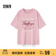 森馬（Semir）短袖T恤女中長(cháng)款斑駁字母個(gè)性夏季街頭寬松蠟染做舊108324100009