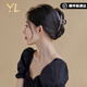 TsfulE.LY高級感麥穗抓夾發(fā)夾女2024新款后腦勺盤(pán)發(fā)鯊魚(yú)夾子頭飾發(fā)卡 槍灰色