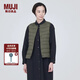 無(wú)印良品（MUJI）女式 輕量羽絨便攜式背心女款馬甲馬夾秋冬保暖外搭羽絨內(nèi)膽 煙熏綠色 S (155/80A)