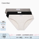 Calvin Klein內(nèi)衣【七夕禮物】女士三條裝簡約布標(biāo)ck棉質(zhì)比基尼內(nèi)褲女QP3129O 66O-太空黑/椰青灰/牛乳白 3條 M