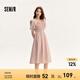 森馬（Semir）連衣裙女方領(lǐng)泡泡袖修身氣質(zhì)2024夏新款俏皮民族風(fēng)中長(zhǎng)裙優(yōu)雅 粉紅60002 L 165/88A