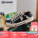 FILA FUSION斐樂帆布鞋情侶款一腳蹬半拖帆布鞋休閑鞋板鞋輕便帆布鞋男女 黑/奶白-BG 經(jīng)典情侶同款 38