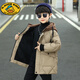 G.duck6男童加厚免洗棉服2026新款12冬季9中大童棉襖兒童棉衣加絨外套潮 卡其色 21839 170 cm