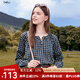 百圖betu女裝2025秋季新款襯衫復(fù)古休閑色織小格子長(zhǎng)袖襯衣女2508T46 蘭黑 S （蘭黑預(yù)售08/26發(fā)貨）