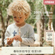 white wheat兒童2025春秋新款毛衣滿印男女童休閑時髦純棉厚針織衫 米色 100