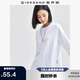 佐丹奴長袖T恤女純棉衛(wèi)衣布織標(biāo)開叉圓領(lǐng)套頭上衣女13324705