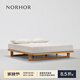 NORHOR北歐表情/日式復古簡(jiǎn)約/素住無(wú)床頭齊邊實(shí)木雙人床/床架G A款本色櫸木/平臺款床 1800mm*2000mm框架結構