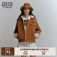 Teenie Weenie小熊女裝簡(jiǎn)約時(shí)尚冬季燈芯絨復(fù)古保暖厚短外套女裝上衣 卡其色 M (165)