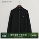 GANT/甘特春季新款毛衣開(kāi)衫休閑百搭黑色華夫格拉鏈針織衫外套男 5 XL