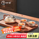 歸銀堂銀壺純銀999石瓢壺泡茶壺創(chuàng)意足銀茶道純手工一張打茶具套裝送禮 套裝1小泡3杯+證書+禮盒 260ml