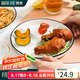 拜杰陶瓷減脂定量餐盤211分格餐盤學生早餐盤餃子盤果盤圓盤三格家用