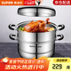 蘇泊爾（SUPOR）蒸鍋304不銹鋼湯鍋復(fù)底家用多功能大容量燃氣電磁爐通用 高拱蓋 EZ30BS04丨 30cm