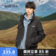三福2024冬季男士保暖立領(lǐng)直充羽絨服 時尚休閑落肩外套489408 黑色 XL