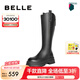百麗（Belle）七夕禮物時(shí)尚彈力靴女商場同款舒適長筒靴B9F1DDG4 黑色 39 (245mm)