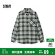 森馬（Semir）長袖襯衫男純棉法蘭絨格子外套秋季情侶裝寬松上衣101524105207
