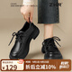 ZHR英倫單鞋女經(jīng)典黑色通勤樂(lè)福鞋女百搭粗跟女鞋 AY186 黑色 38 