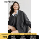 紅袖高級感毛呢大衣冬季2024新款女裝通勤翻駁領(lǐng)氣質(zhì)長毛雙面呢外套 煙灰056 M
