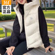 361°羽絨服馬甲女短款連帽25秋冬季款保暖休閑羽絨背心外套 粉白色 S