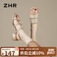 ZHR粗跟涼鞋女蝴蝶結(jié)仙女風女鞋夏季氣質(zhì)羅馬涼鞋女 BL533 杏色  37 