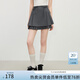 范思藍(lán)恩miu系甜美蝴蝶結(jié)系帶A字百褶半身裙女夏2025新款短裙2072 灰色 S